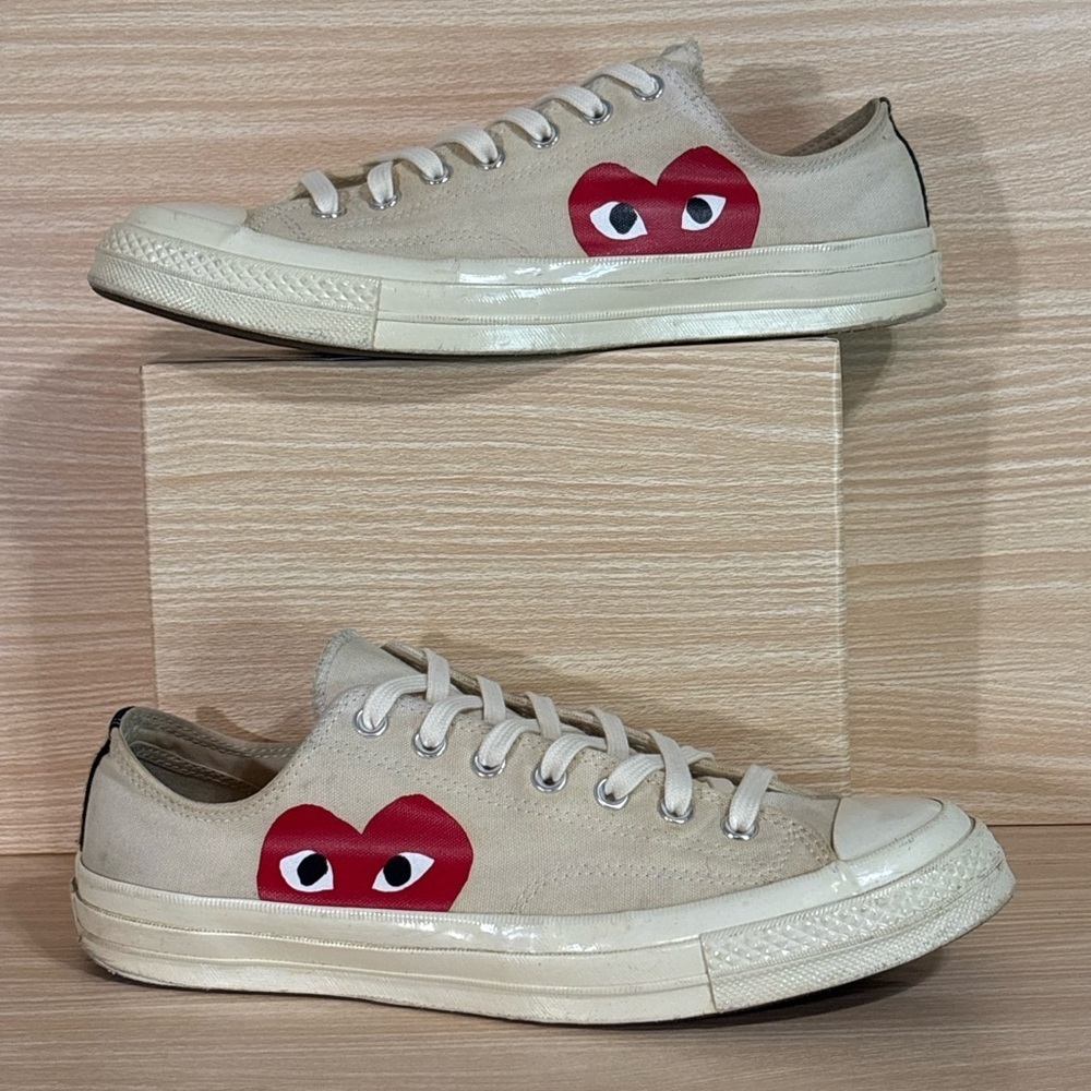 Converse x Comme des Garçons Play Chuck Taylor Low Cream Heart Eyes Sz 11 Mens